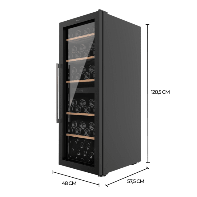 Bolero GrandSommelier Duo 77000 Black Vinoteca de 77 botellas de capacidad con sistema compresor de enfriamiento que garantiza un alto rendimiento, ofreciendo una doble zona, tanto para vino tinto, como blanco o champagne.