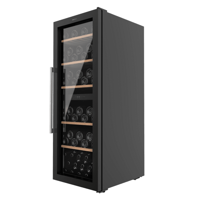 Bolero GrandSommelier Duo 77000 Black Vinoteca de 77 botellas de capacidad con sistema compresor de enfriamiento que garantiza un alto rendimiento, ofreciendo una doble zona, tanto para vino tinto, como blanco o champagne.