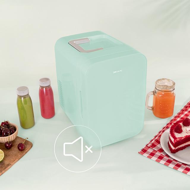 Bolero MiniCooling 6L Bahamas Mint Frigorífico con funcionamiento 12V-220V, compatible coche y caravanas, función enfriamiento y calentamiento, rango temperatura 5-65º, transporte fácil.
