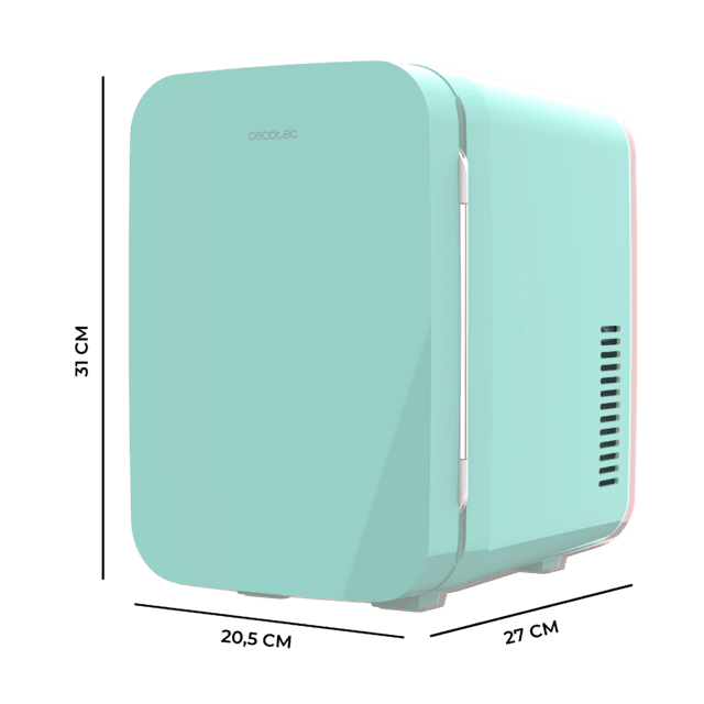 Bolero MiniCooling 6L Bahamas Mint Frigorífico con funcionamiento 12V-220V, compatible coche y caravanas, función enfriamiento y calentamiento, rango temperatura 5-65º, transporte fácil.