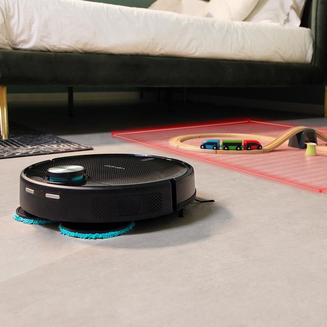 Conga 11090 Spin Revolution Home&Wash T Robot aspirador con Base 4 en 1 (autovaciado de polvo y limpieza de mopas). Cuenta con tecnología láser. Cepillo multifunción. Mopas giratorias.