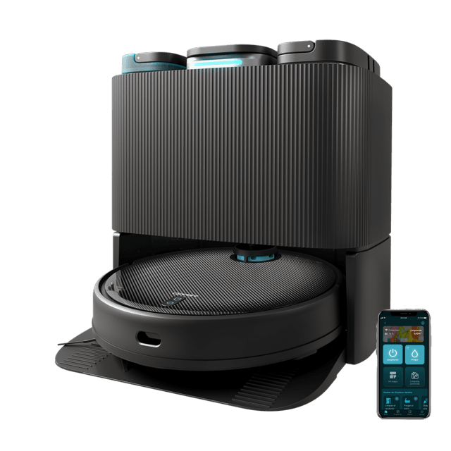 Conga 11090 Spin Revolution Home&Wash M Robot aspirador láser con base de autovaciado y friegasuelos, autolimpieza y secado de fregonas. Navegación láser ultrasónica.