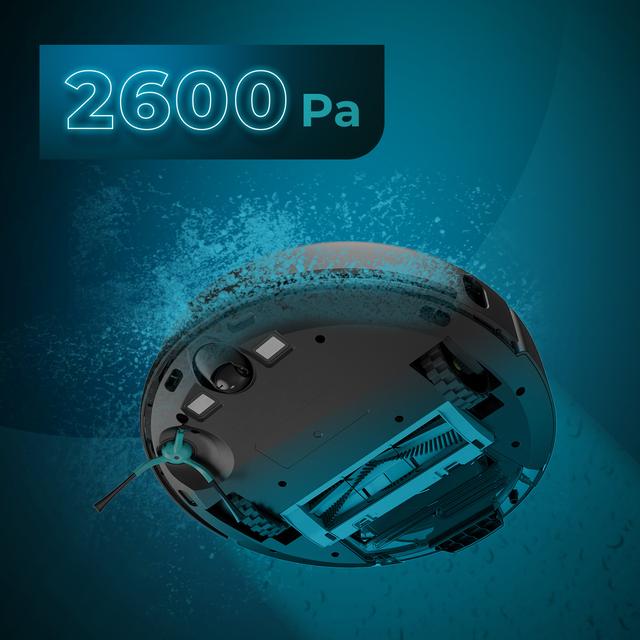 Conga 7490 Immortal Home Genesis Robot aspirador con navegación láser y base de autovaciado. 4 en 1: barre, aspira, friega y pasa la mopa. Potencia de succión de 2600 Pa. 120 minutos de autonomía.