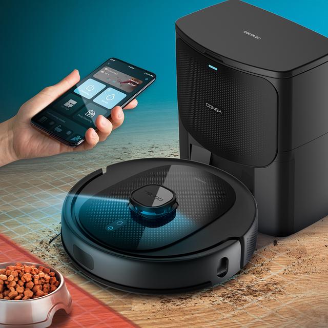 Conga 7490 Immortal Home Genesis Robot aspirador con navegación láser y base de autovaciado. 4 en 1: barre, aspira, friega y pasa la mopa. Potencia de succión de 2600 Pa. 120 minutos de autonomía.