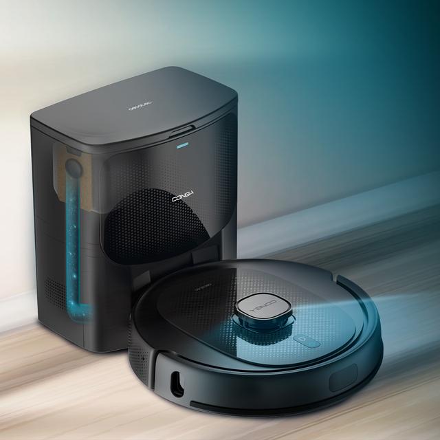 Conga 7490 Immortal Home Genesis Robot aspirador con navegación láser y base de autovaciado. 4 en 1: barre, aspira, friega y pasa la mopa. Potencia de succión de 2600 Pa. 120 minutos de autonomía.