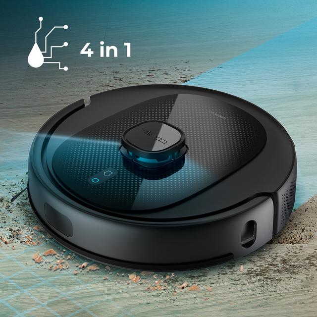 Conga 7490 Immortal Home Genesis Robot aspirador con navegación láser y base de autovaciado. 4 en 1: barre, aspira, friega y pasa la mopa. Potencia de succión de 2600 Pa. 120 minutos de autonomía.