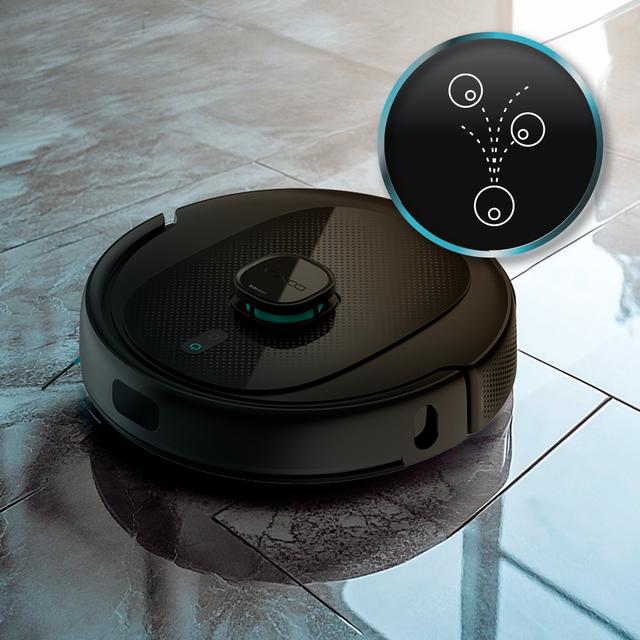 Conga 9590 Spin Revolution Ultra Power Robot aspirador con navegación láser inteligente. 4 en 1: barre, aspira, friega y pasa las mopas. 10.000 Pa de succión. Máximo 240 minutos de autonomía. Fregado profesional con mopas giratorias.