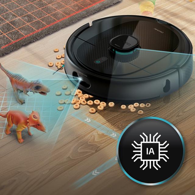 Conga 9990 AI Spin Revolution Ultra Power Home Robot aspirador con navegación láser y base de autovaciado de polvo.