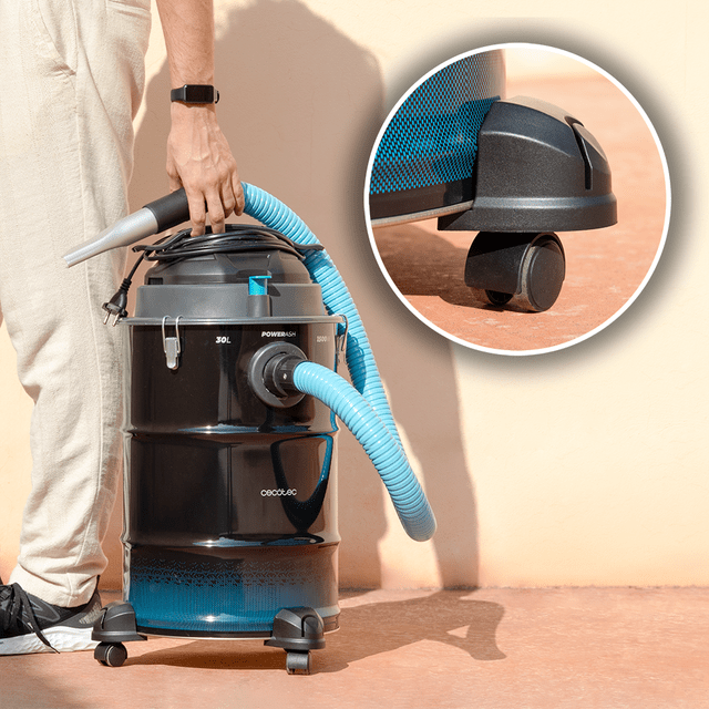 Conga Ash 6000 EasyGo XL Aspirador de cenizas de 30L, 1500 W de potencia y sencillo transporte gracias a sus ruedas y su asa de transporte