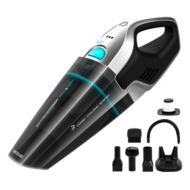 Conga Immortal ExtremeSuction 11,1 V Hand. Aspirador de Mano que aspira sólidos y liquidos,Ligero y sin Bolsas, Tiempo de autonomía 20 Minutos, 11,1 V, Tecnología ciclónica