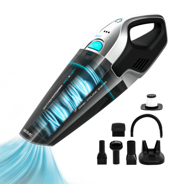 Conga Immortal ExtremeSuction 11,1 V Hand. Aspirador de Mano que aspira sólidos y liquidos,Ligero y sin Bolsas, Tiempo de autonomía 20 Minutos, 11,1 V, Tecnología ciclónica