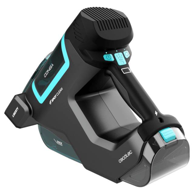 Conga MotorHand Carpet&Spot Clean 2500 Aspirador de tapicerías de mano con depósito de agua limpia y agua sucia por separado, cepillo de cerdas motorizado para desincrustar la suciedad y 25 minutos de autonomía.