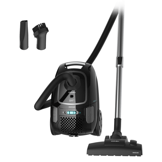 Conga Powerbag 4000 XL Aspirador con bolsa y cable de 890 W de potencia. Con bolsa. Máxima capacidad del depósito de hasta 4 L con filtrado de alta eficiencia y tubo telescópico metálico.