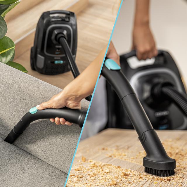 Conga Powerbag 4000 XL Aspirador con bolsa y cable de 890 W de potencia. Con bolsa. Máxima capacidad del depósito de hasta 4 L con filtrado de alta eficiencia y tubo telescópico metálico.