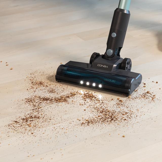 Conga Rockstar 1500 Ray Free Aspirador escoba sin cables sin bolsa 3 en 1 con potencia 215 W. 12 kPa. 45 minutos de autonomía. Cepillo Mixto. Depósito de 500 ml. Ciclón paralelo.