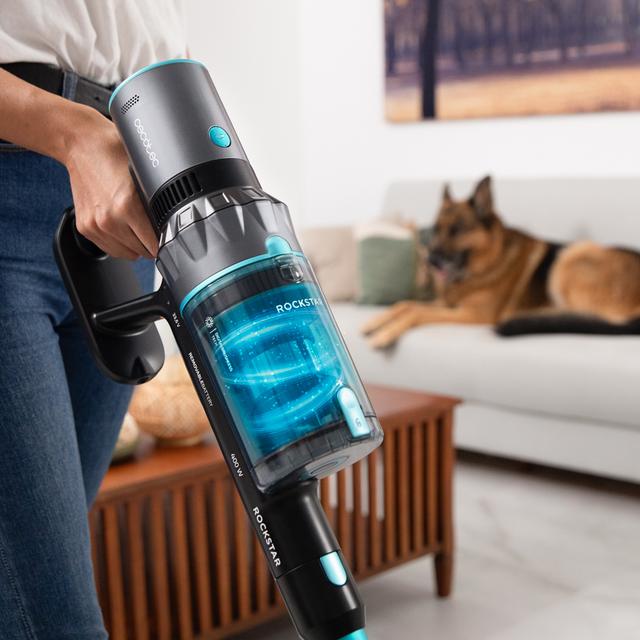 Conga Rockstar 2500 Thunder Flex Animal Aspirador escoba sin cables sin bolsa 3 en 1 con ciclón paralelo. Potencia de 400 W, 30 kPa y 122 aW. 65 minutos de autonomía.