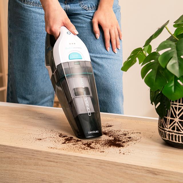 Conga Rockstar Hand 8,4 V Aspirador de mano con batería de Ion-Litio 8,4 V*MAX. Tecnología ciclónica sin bolsas. Para sólidos y líquidos. Depósito de 500 ml. Apto para todas las superficies.