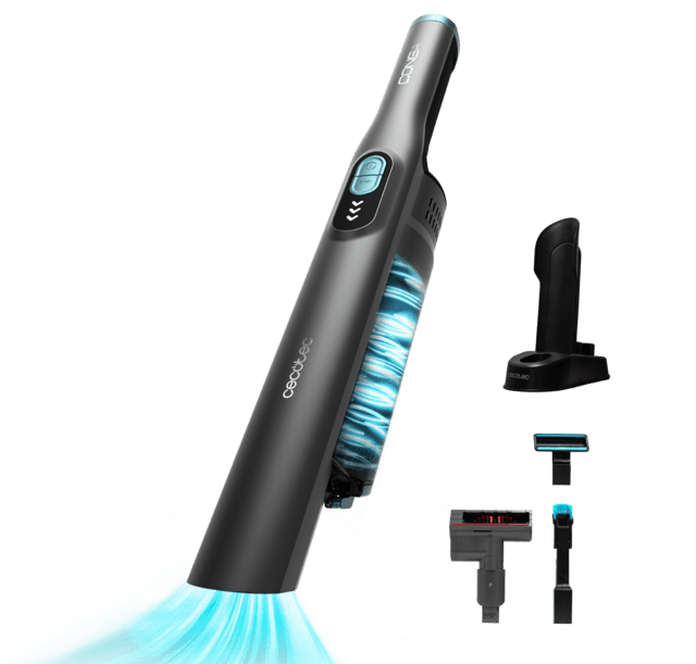 Conga Rockstar Micro+ Turbo Aspirador de mano ultraligero con motor Digital Brushless de 210 W y 20 kPa de poder de succión. Autonomía de hasta 40 minutos. Dos modos de potencia.
