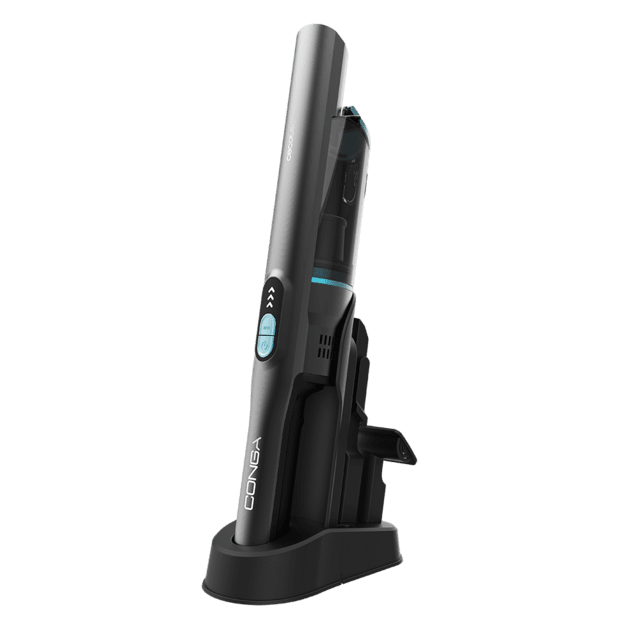 Conga Rockstar Micro+ Turbo Aspirador de mano ultraligero con motor Digital Brushless de 210 W y 20 kPa de poder de succión. Autonomía de hasta 40 minutos. Dos modos de potencia.