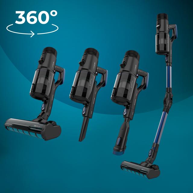 Conga Rockstar Premium Ultra4 Aspirador vertical 4 en 1 con potencia 630 W, 30 kPa y 100 minutos de autonomía. Cepillo Jalisco. Con 200 AW de potencial. WaterTank y accesorio especial para animales.