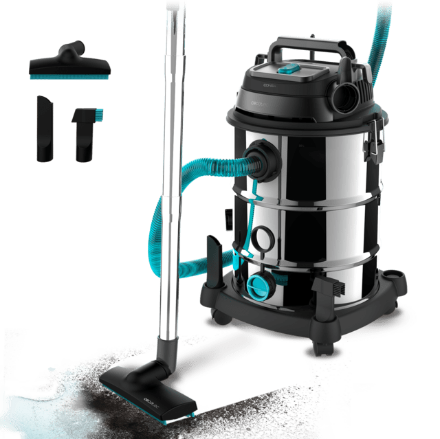 Conga Rockstar Wet & Dry Steel Max Pro Aspirador de sólidos y líquidos de metal que permite una mayor durabilidad y resistencia con capacidad de 30 L y 1600 W de potencia para acabados perfectos.