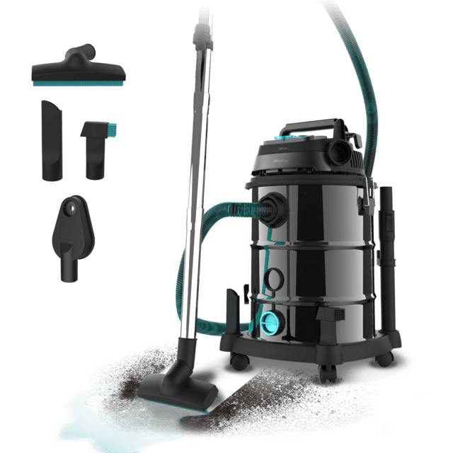 Conga Rockstar Wet & Dry Steel Pro Tool Aspirador de sólidos y líquidos de metal que permite una mayor durabilidad y resistencia con capacidad de 30 L y 1600 W de potencia para acabados perfectos.