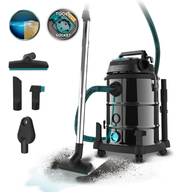 Conga Rockstar Wet & Dry Steel Pro Tool Aspirador de sólidos y líquidos de metal que permite una mayor durabilidad y resistencia con capacidad de 30 L y 1600 W de potencia para acabados perfectos.