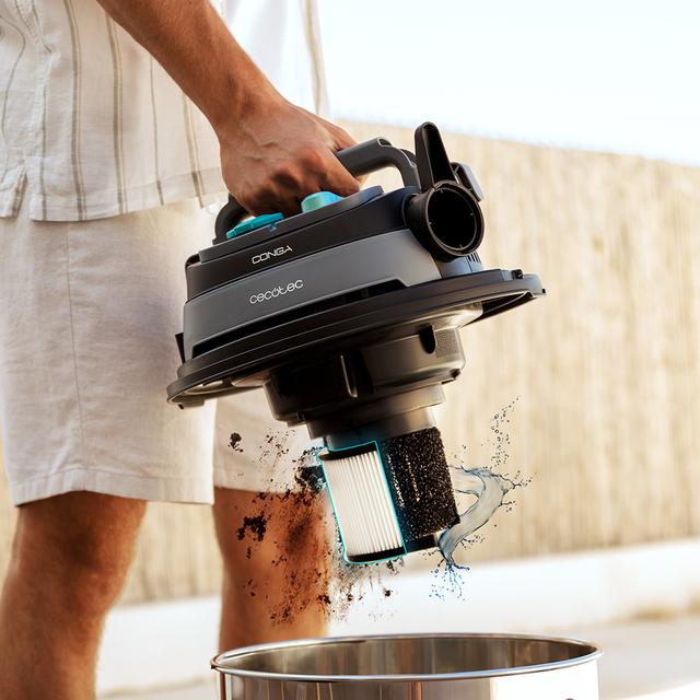 Conga Rockstar Wet & Dry Steel Pro Tool Aspirador de sólidos y líquidos de metal que permite una mayor durabilidad y resistencia con capacidad de 30 L y 1600 W de potencia para acabados perfectos.