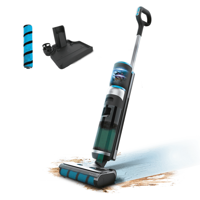 FreeGo Wash&Vacuum Fregona eléctrica sin cables de 200 W. Friega y aspira a la vez. 35 minutos de autonomía. Rodillo absorvente Wet Jalisco. Depósito de agua limpia de 700 ml y agua sucia de 700 ml.