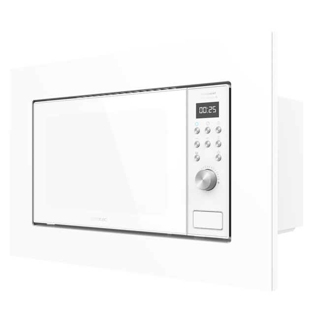 GrandHeat 2000 Built-In White. Microondas encastrable Digital de 700W, Integrable, 20l, Grill, 9 Funciones preconfiguradas, Quick Start, Diseño elegante