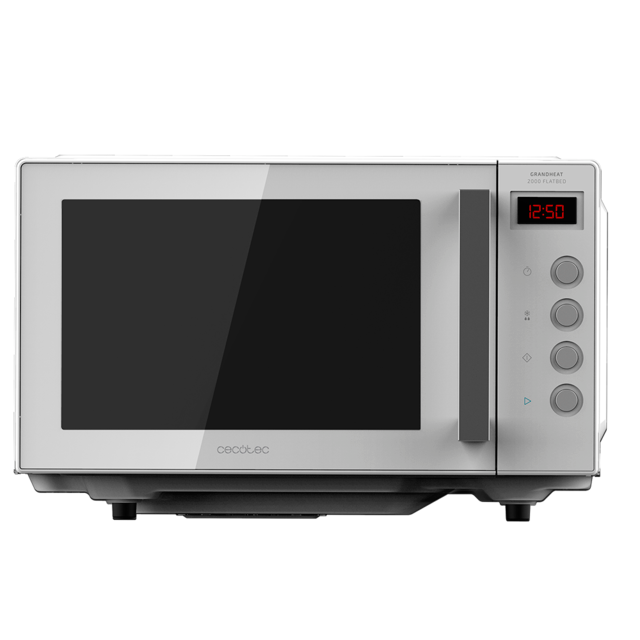 GrandHeat 2000 Flatbed White. Microondas sin plato con Capacidad 20 litros, Potencia 700 W, Temporizador hasta 60 min, Revestimiento interior cerámico, Fácil limpieza