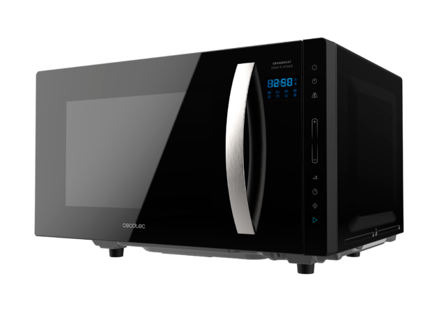 GrandHeat 2300 Flatbed Touch Black. Microondas sin plato con Capacidad 23 litros, Potencia 800 W, 8 Funciones preconfiguradas, Temporizador hasta 95 min