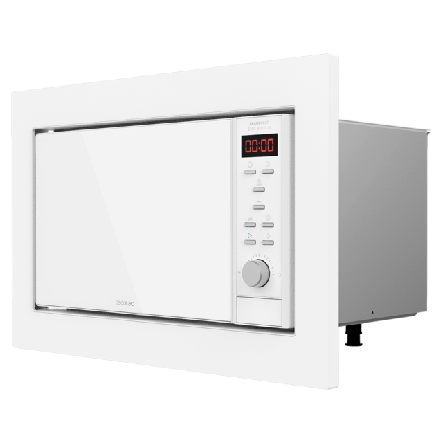 GrandHeat 2350 Built-In White. Microondas encastrable Digital de 900W, Integrable, 23 Litros, Grill, 9 Funciones preconfiguradas, Temporizador