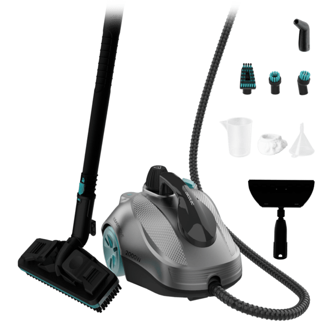 HydroSteam 2000 EasyHome Max Vaporeta de trineo con potencia de 2000W. Limpia y desinfecta para acabados perfectos. Hasta 150 minutos de trabajo continuo ininterrumpido. Depósito XXL de 2l .