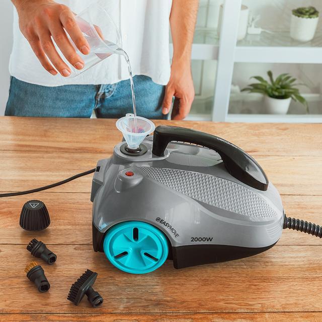 HydroSteam 2000 EasyHome Max Vaporeta de trineo con potencia de 2000W. Limpia y desinfecta para acabados perfectos. Hasta 150 minutos de trabajo continuo ininterrumpido. Depósito XXL de 2l .