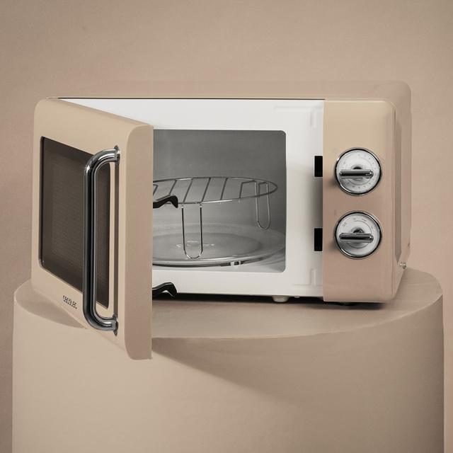 ProClean 3010 Retro Beige Microondas mecánico de 20 L y 700 W.