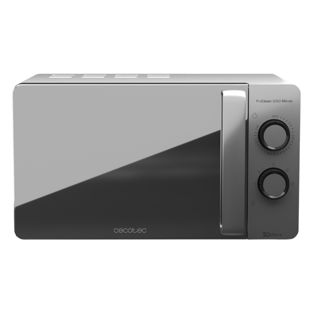 ProClean 3060 Mirror. Microondas de 700 W, 20 L capacidad, Revestimiento Ready2Clean para una mejor limpieza, Tecnología 3DWave, Color plateado