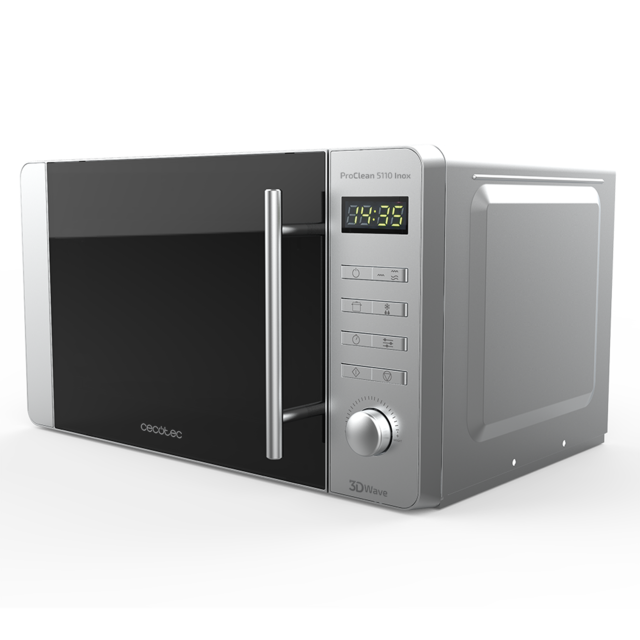 ProClean 5110 Inox. Microondas de 700 W, Grill 800 W, Capacidad de 20L, Revestimiento Ready2Clean para una mejor Limpieza, Tecnología 3DWave, Diseño de Acero Inox