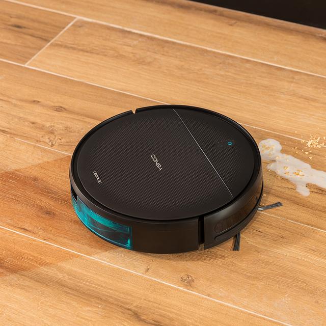 Robot aspirador Conga 999 Origin Genesis con navegación reactiva para una limpieza total de la casa. Gran boca de succión con potencia de 1400 Pa de motor. 2 cepillos laterales. Autonomía de 120 minutos.