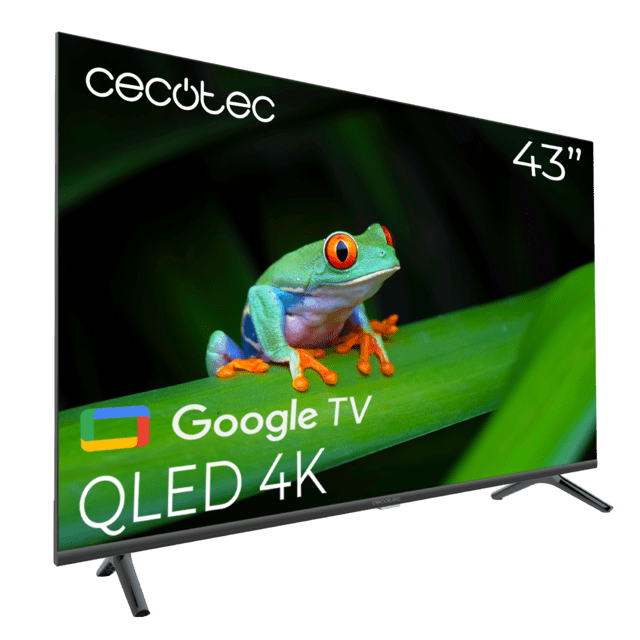 V4 series VQU40043S Televisión QLED de 43" con resolución 4K UHD, sistema operativo Google TV, Dolby Vision&Atmos, Wide Color Gammut, VRR, HDMI 2.1, USB 3.0, HDR10, 16 Gb ROM, Google Voice Assitant y Chromecast.