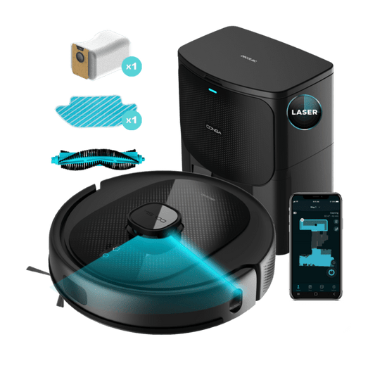Conga 8290 Immortal Ultra Power Home Genesis Robot aspirador con navegación láser y base de autovaciado. Bolsa de 3 litros. 4 en 1: barre, aspira, friega y pasa la mopa.
