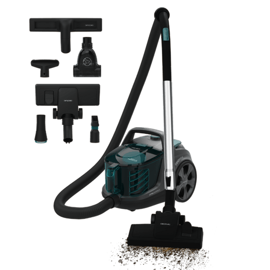Conga Rockstar Cyclonic XL ProAnimal Aspirador de trineo de 900 W. Ciclónico sin bolsas y vaciado higiénico. Máxima capacidad del depósito de hasta 2,8 l con doble filtro HEPA y tubo telescópico metálico.