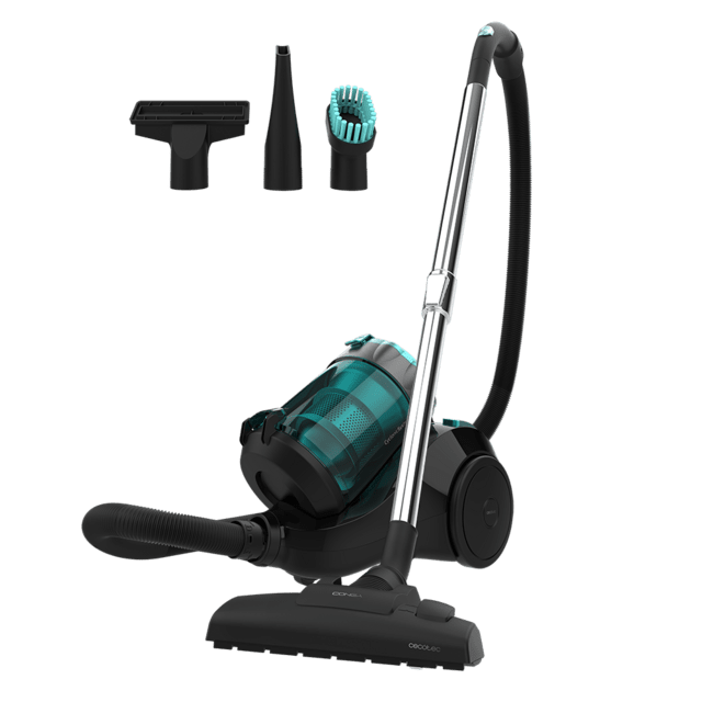 Conga Rockstar Multicyclonic Plus Aspirador de trineo de 800 W de potencia. Multiciclónico sin bolsa. Máxima capacidad del depósito de hasta 2,5 L con filtrado de alta eficiencia y tubo telescópico metálico.