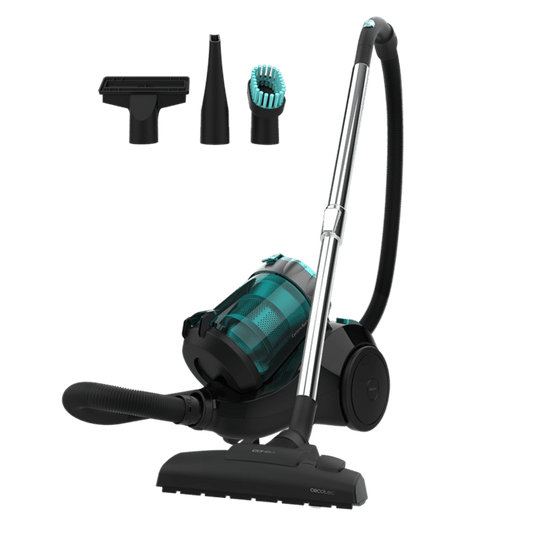 Conga Rockstar Multicyclonic Plus Aspirador de trineo de 800 W de potencia. Multiciclónico sin bolsa. Máxima capacidad del depósito de hasta 2,5 L con filtrado de alta eficiencia y tubo telescópico metálico.