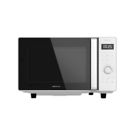 GrandHeat 2500 Flatbed Touch White. Microondas sin Plato Digital de 800 W, Capacidad 25 L, Panel de Control Táctil, 8 Funciones Preconfiguradas, Temporizador, Bloqueo de Seguridad
