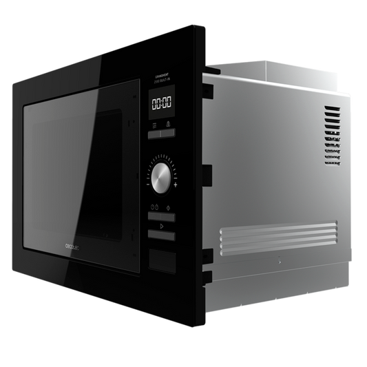 GrandHeat 2590 Built-In Black. Microondas encastrable Digital de 900 W, Integrable, 25 Litros, Táctil, Grill 1000 W, 8 Funciones preconfiguradas, Temporizador