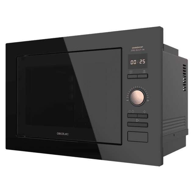 GrandHeat 2590 Built-in BlackRose. Microondas Encastrable Digital de 900 W, Integrable, 25 Litros, 8 Funciones Preconfiguradas, Quick Start, Temporizador