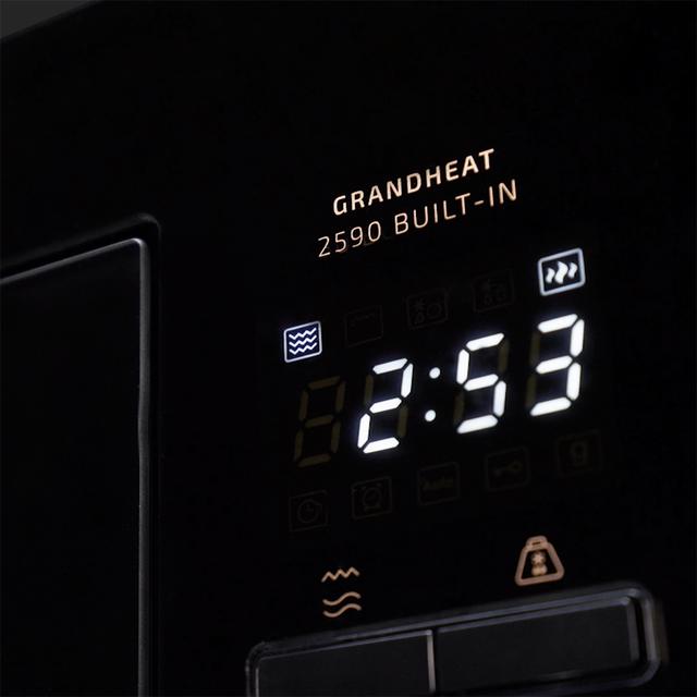 GrandHeat 2590 Built-in BlackRose. Microondas Encastrable Digital de 900 W, Integrable, 25 Litros, 8 Funciones Preconfiguradas, Quick Start, Temporizador