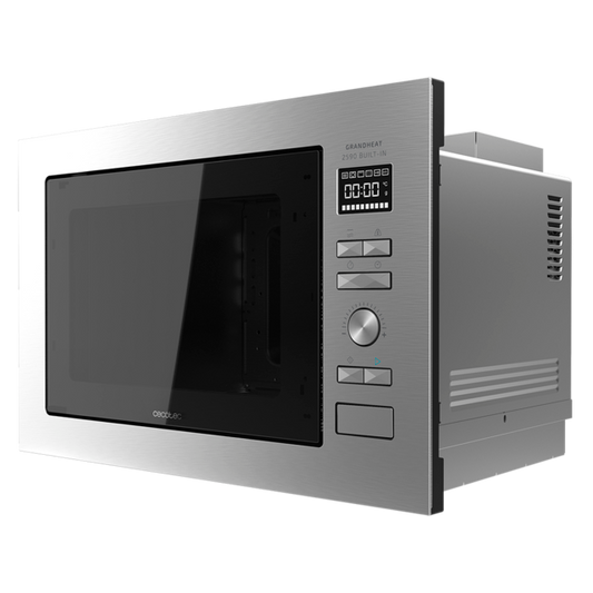 GrandHeat 2590 Built-In Steel Black.Microondas encastrable Digital con Potencia 900 W, Integrable, 25 litros, Grill 1000 W, 8 Funciones preconfiguradas, Temporizador