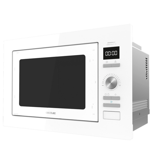 GrandHeat 2590 Built-In White. Microondas encastrable Digital con Potencia 900 W, Integrable, 25 litros, Grill 1000 W, 8 Funciones preconfiguradas, Temporizador